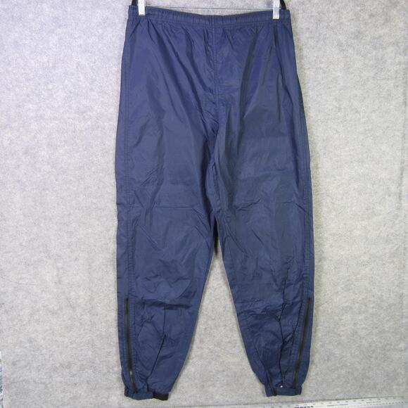 Tommy Hilfiger Athletic Gear Pants Mens Large Navy Track Windbreaker Ankle Zips - Picture 1 of 10